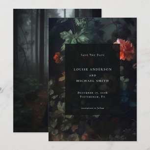 ダークロマンティック ムーディーフローラル ウェディングフォト セーブザデート