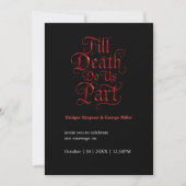 ダークロマン結婚ティックのアイテム – Till Death Do Us part 招待状 (正面)