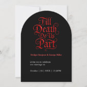 ダークロマン結婚ティックのアイテム – Till Death Do Us part 招待状 (正面)