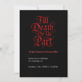 ダークロマン結婚ティックのアイテム – Till Death Do Us part 招待状 (正面)