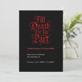 ダークロマン結婚ティックのアイテム – Till Death Do Us part 招待状 (スタンド正面)