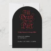 ダークロマン結婚ティックのアイテム – Till Death Do Us part 招待状 (正面)