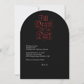 ダークロマン結婚ティックのアイテム – Till Death Do Us part 招待状 (裏面)