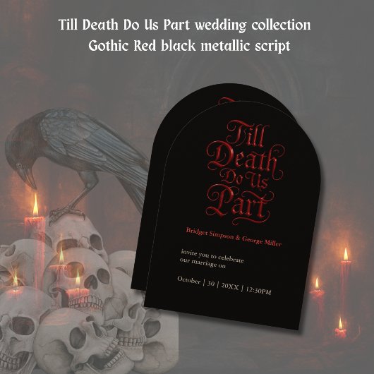 ダークロマン結婚ティックのアイテム – Till Death Do Us part 招待状