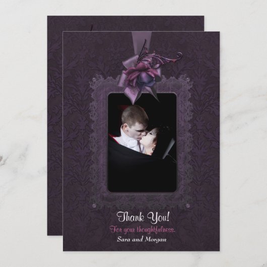 ダークロマ結婚ンスありがとう サンキューカード (正面/裏面)