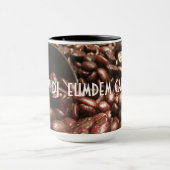 ダークローストコーヒー豆とスコップ写真 マグカップ (中央)