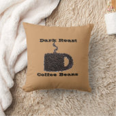 ダークローストコーヒー豆デザイナーピロー クッション (ブランケット)