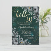 ダークローズグリーン30歳の誕生日 招待状 (スタンド正面)