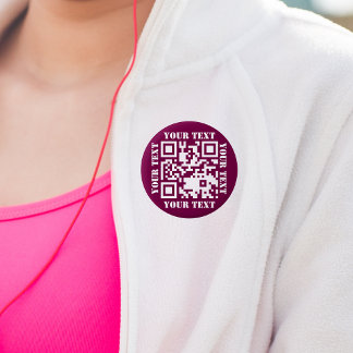 ダークローズピンクのウェブサイトURL スキャンしてね QRコードを作成 缶バッジ