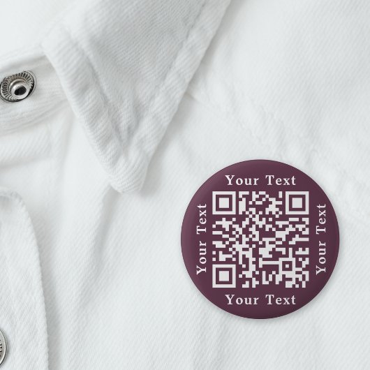ダークローズピンク ウェブサイト URL スキャンして QRコードを作成 缶バッジ