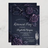 ダークローズ ゴシックスタイルの引退 招待状 (正面/裏面)