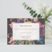 ダークローズ ボタニカル フェテ ウェディング レセプション カード (スタンド正面)