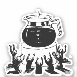 ダークロードコーヒー、コーヒーを崇拝せよ シール