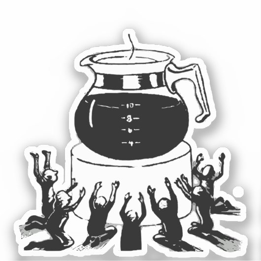 ダークロードコーヒー、コーヒーを崇拝せよ シール (正面)