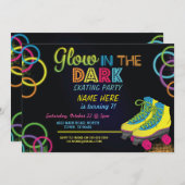 ダークローラのグロースケートで滑る誕生日招待状 招待状 (正面/裏面)