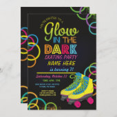 ダークローラのグロースケートで滑る誕生日招待状 招待状 (正面/裏面)