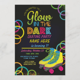 ダークローラのグロースケートで滑る誕生日招待状 招待状
