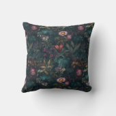 ダークワイルドフラワーガーデンピンクとグリーン クッション (裏面)
