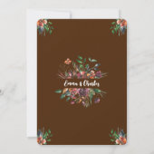 ダークワイルドフラワー結婚ズテーマ招待状 招待状 (裏面)