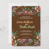 ダークワイルドフラワー結婚ズテーマ招待状 招待状 (正面)
