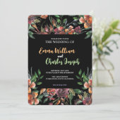 ダークワイルドフラワー結婚ズテーマ招待状 招待状 (スタンド正面)