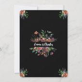 ダークワイルドフラワー結婚ズテーマ招待状 招待状 (裏面)