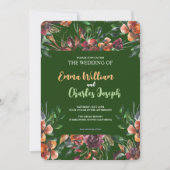ダークワイルドフラワー結婚ズテーマ招待状 招待状 (正面)