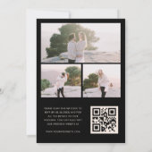 ダークワイルドフラワー3フォトコラージュQRコー結婚ド 招待状 (裏面)
