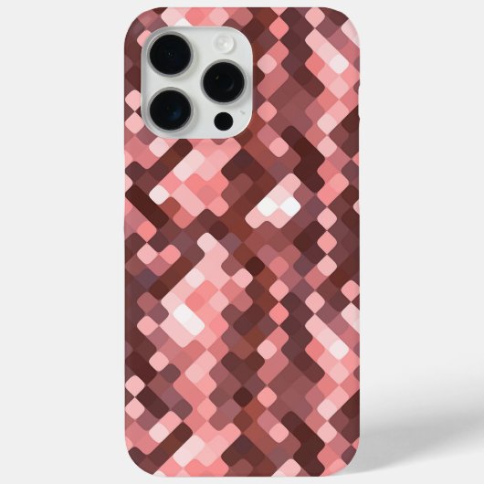 ダークワインレッドマウブトープ赤面ピンクピクセルアート Case-Mate iPhoneケース (裏面)