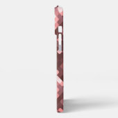 ダークワインレッドマウブトープ赤面ピンクピクセルアート iPhoneケース (左側面)