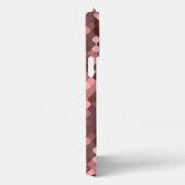 ダークワインレッドマウブトープ赤面ピンクピクセルアート iPhoneケース (右側面)