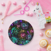 ダークワンダーランドはっきりしたグラマーフローラ花パーティー ペーパープレート (パーティー)