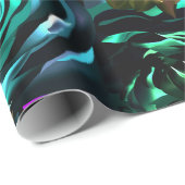 ダークワンダーランドはっきりしたグラマーフローラ花パーティー ラッピングペーパー (ロールコーナー)