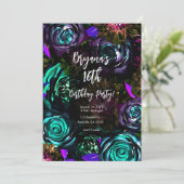 ダークワンダーランドはっきりしたグラマーフローラ花パーティー 招待状 (スタンド正面)