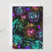 ダークワンダーランドはっきりしたグラマーフローラ花パーティー 招待状 (裏面)