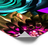 ダークワンダーランドはっきりしたグラマーフローラ花 ポスター (角)