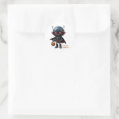 ダークヴァンパイア不気味ロボットSci-Fiハロウィーンデザイン ラウンドシール (バッグ)