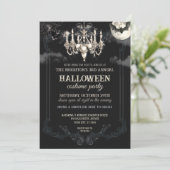 ダークヴィンテージゴシック スカル ハロウィンパーティー スケアリー 招待状 (スタンド正面)