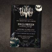 ダークヴィンテージゴシック スカル ハロウィン パーティー 招待状