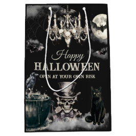 ダークヴィンテージゴシック スカル 年次ハロウィンパーティー ミディアムペーパーバッグ