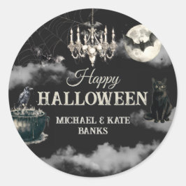 ダークヴィンテージゴシック スカル 年次ハロウィンパーティー ラウンドシール