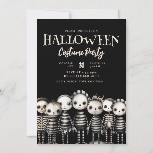 ダークヴィンテージゴティックブードゥーハローウィンパーティ 招待状 (正面)