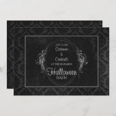 ダークヴィンテージダマスクゴシックハロウィーン招待状 招待状 (正面/裏面)