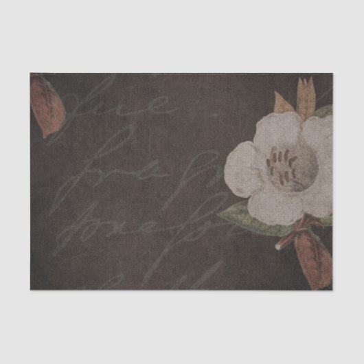 ダークヴィンテージフラワーデコパージュティッシュペーパー 薄葉紙 (正面)