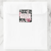 ダークヴィンテージフローラスクエア住所 シール (バッグ)