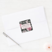 ダークヴィンテージフローラスクエア住所 シール (封筒)