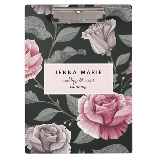 ダークヴィンテージフローラビジネス クリップボード (正面)