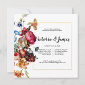 ダークヴィンテージフローラリハーサルディナー招待状 招待状 (正面)