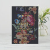 ダークヴィンテージフローラリハーサルディナー招待状 招待状 (スタンド正面)