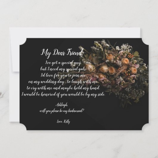 ダークヴィンテージフローラーは私のbridesmaid招待状 招待状 (正面)